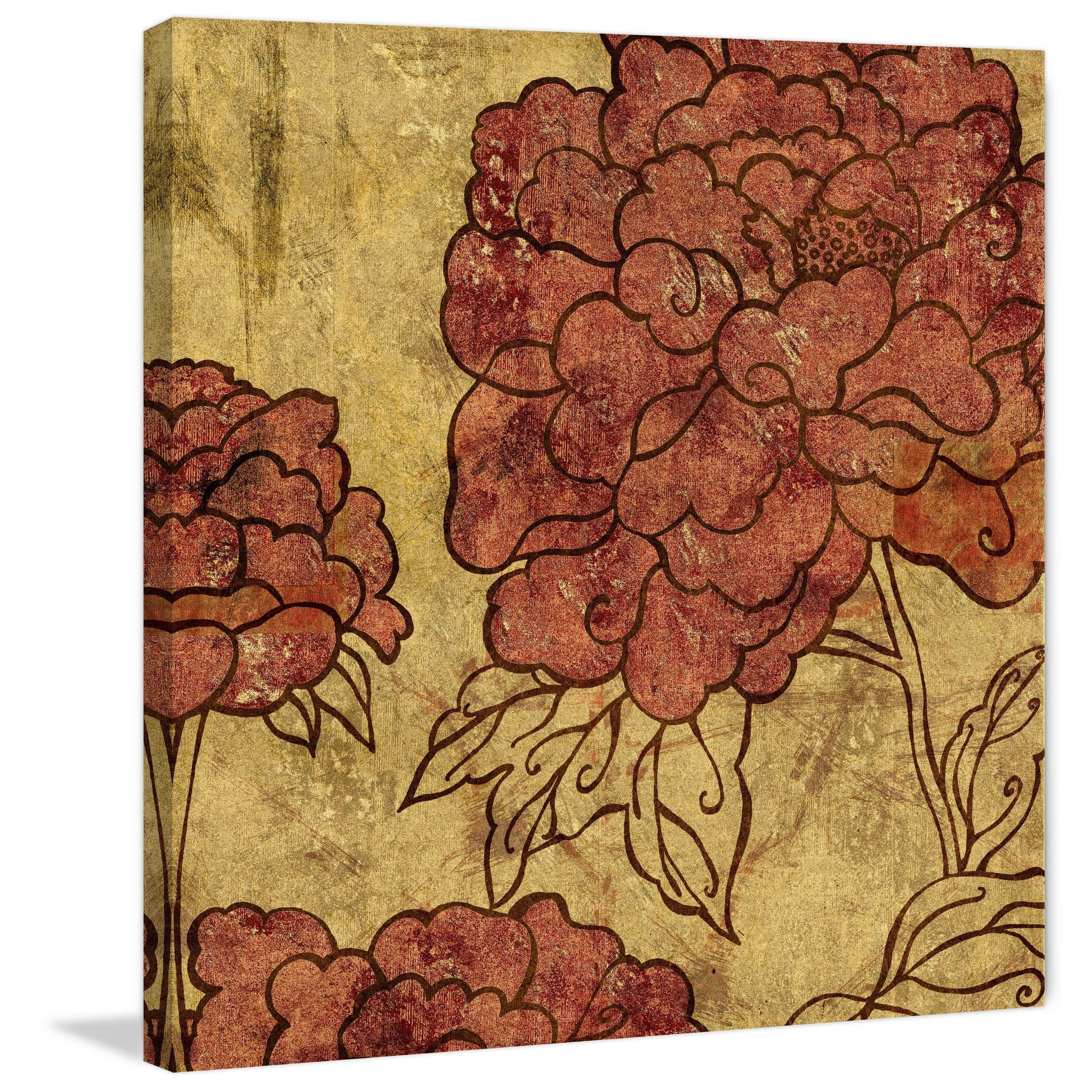 "Peonies I" Painting Print on Wrapped Canvas