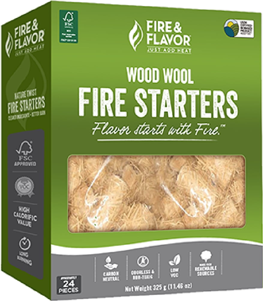 Fire And Flavor Wood Wool Fire Starter 24 Pack