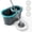 Cyan & Grey Bucket # SUPER 8 + 4 Mop Pads, variant on JOYMOOP Spin Mop and Bucket, 360° Mop Head & Telescopic Handle, Wet and Dry Use, 4 Reusable Microfiber Refills, Hands-Free Cleaning for Hardwood, Tile, Laminate Floors & Walls