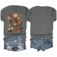thumbnail image 4 of Aloohaidyvio Graphic T Shirts for Women,Summer Womens Vintage Flowers Crew Neck Shirt Spring Boho Wildflowers Graphic Tee 2024 Casual Short Sleeve T Shirt, 4 of 4