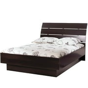 Laguna Queen Platform Bed With Headboard, Lacquered Espresso