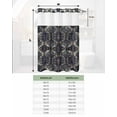 thumbnail image 6 of No Hook Shower Curtain with Snap in Liner, Ethnic Retro Abstract Geometric Texture Black Hotel Shower Curtains for Bathroom, Washable Shower Curtain Liner Set with Mesh Top Window, 66"x72", 6 of 6