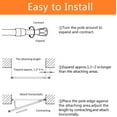 thumbnail image 3 of 2 Pack Spring Tension Curtain Rod for Window 28 to 48 Inch, Adjustable Expandable Small Curtain Tension Rods No Drill for Kitchen, Bathroom, Doorway, Cupboard(Oak), 3 of 5