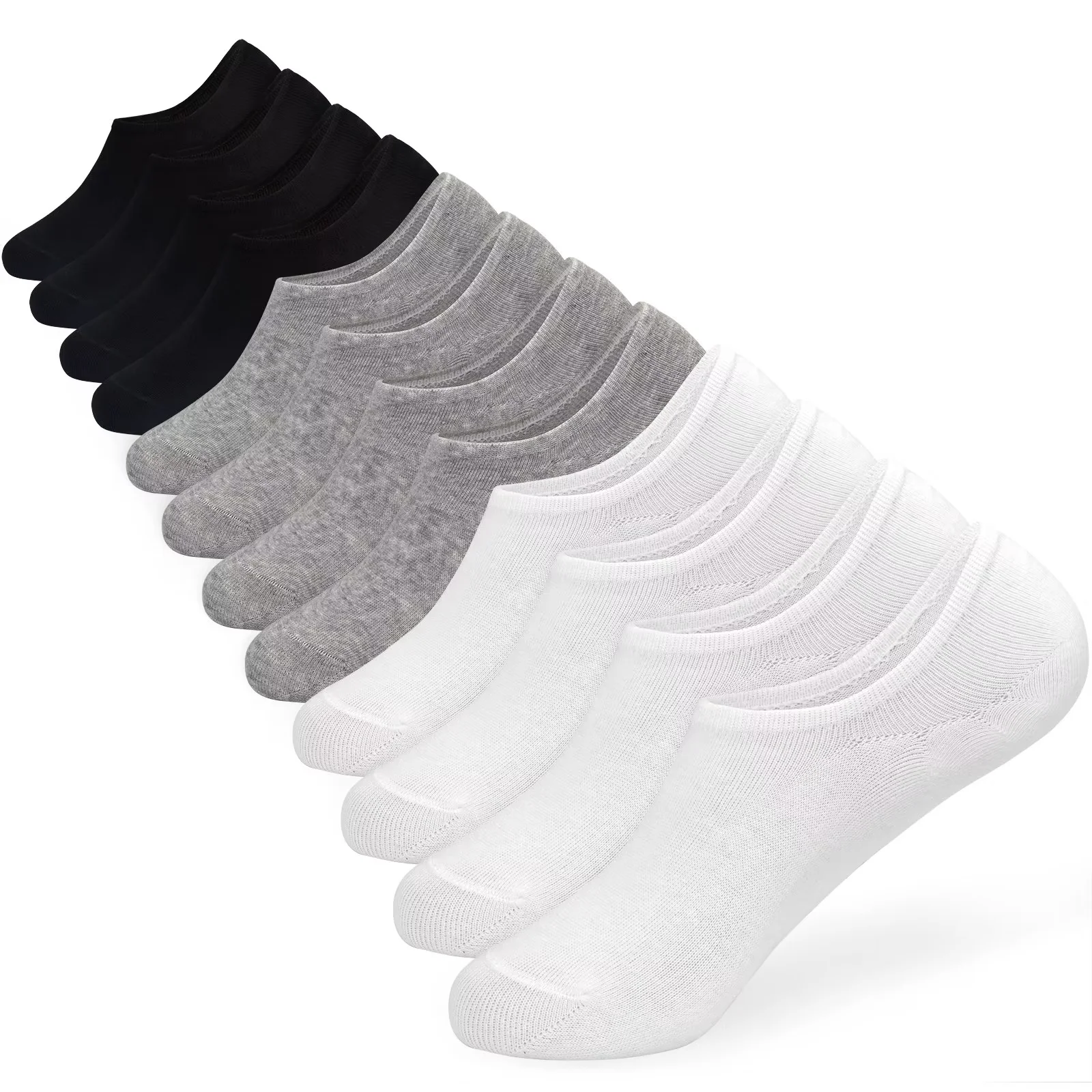 No Show Socks for Men 12 Pairs Low Cut Short Invisible Socks Cotton ...