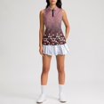 thumbnail image 5 of Womens Golf Shirts Printed Sleeveless Golf Vest Collared Zip Up, Athletic Quick Dry Tank Top for Summer Sports Purple Pink L, 5 of 6