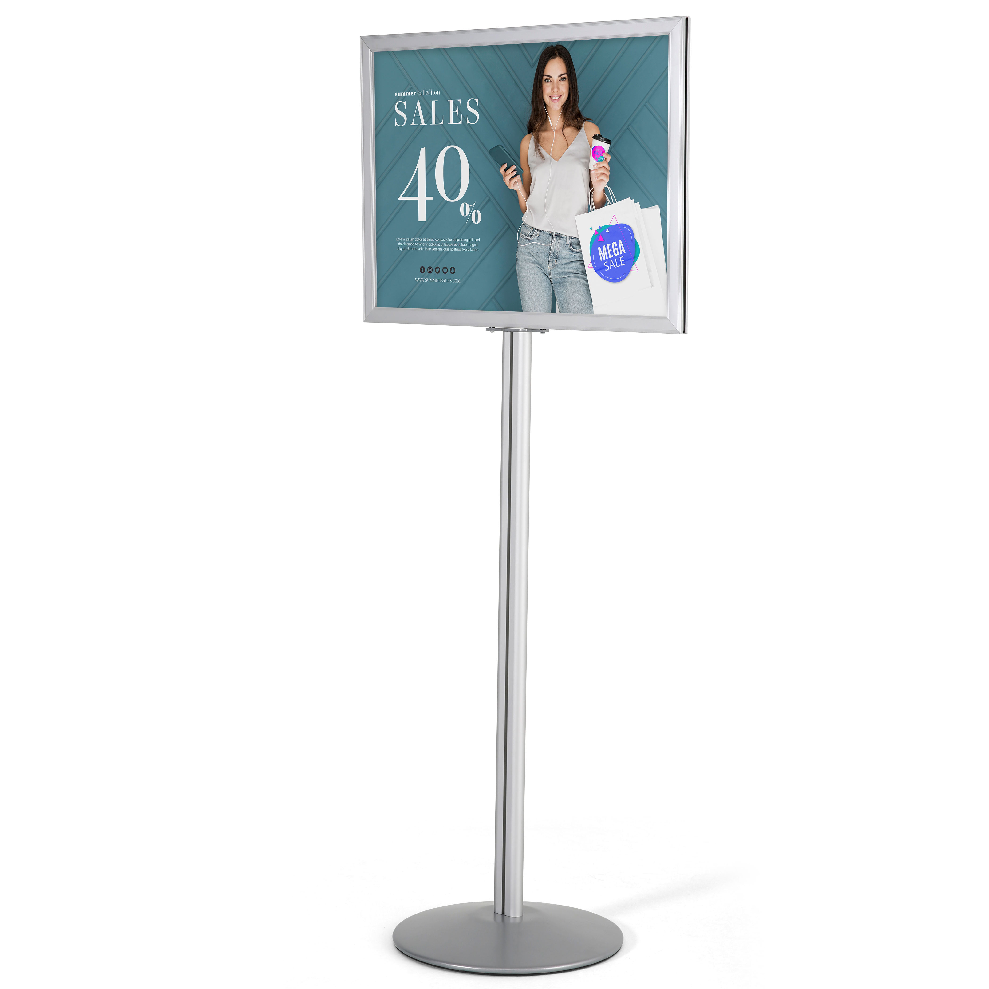 XILYZMO Poster Sign Stand, Holder Standing Floor Poster Display, Folding  Easy to Carry Notice Stand, Iron Paint Material Displayed Ad Frames for