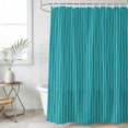 thumbnail image 4 of Teal Striped Bathroom Shower Curtains with 12 Hooks Polyester Waterproof Shower Curtain for Stalls and Bathtubs Modern Minimalist Boho Stripes Decorative Bathroom Privacy Curtain 48x72 Inches, 4 of 9