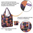 thumbnail image 4 of 5 Pack Foldable Shopping Bag,Purple Halloween Black Cats and Pumpkins Reusable Grocery Bags with Pockets,Large Reusable Tote Bags with Handles Waterproof & Lightweight, 4 of 6