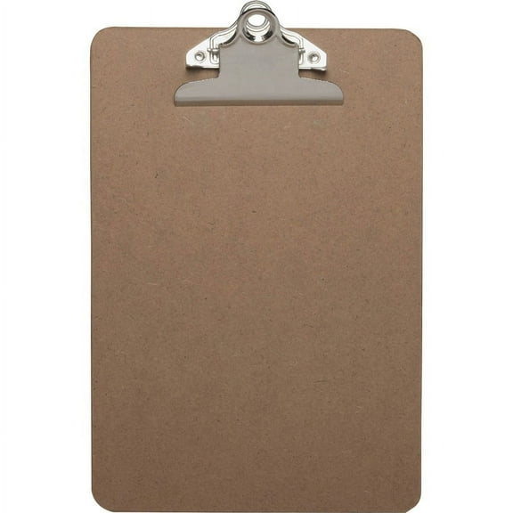 Business Source Standard Metal Clip Clipboard - Standard - 6" x 9" - Hardboard - Brown - 1 Each | Bundle of 2 Each