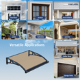 thumbnail image 2 of Window Awnings Canopy with Drainage Sink, Large Sink Awning Canopy Waterproof Window Awning Front Door Eaves Canopy for Window Balcony Yard, in Polycarbonate Board and Aluminum Alloy Bracket, 2 of 6