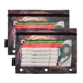 thumbnail image 2 of Falling Illusion Geometric 2 Pack Pencil Pouch for 3 Ring Binder Smooth Zipper Folders with Pockets Clear Window Pencil Case, 2 of 6