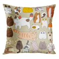 thumbnail image 1 of RYLABLUE Calico Cute Cats Posing Doodle Lot Hospital Back Belly Throw Pillowcase Cushion Case Cover, 1 of 1