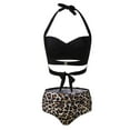 thumbnail image 3 of ZQUUVOU Women's Bikini Set 2 Piece Matching Solid Color Swimsuit with Removable Padding Underwire Swimming Sun Black, 3 of 5