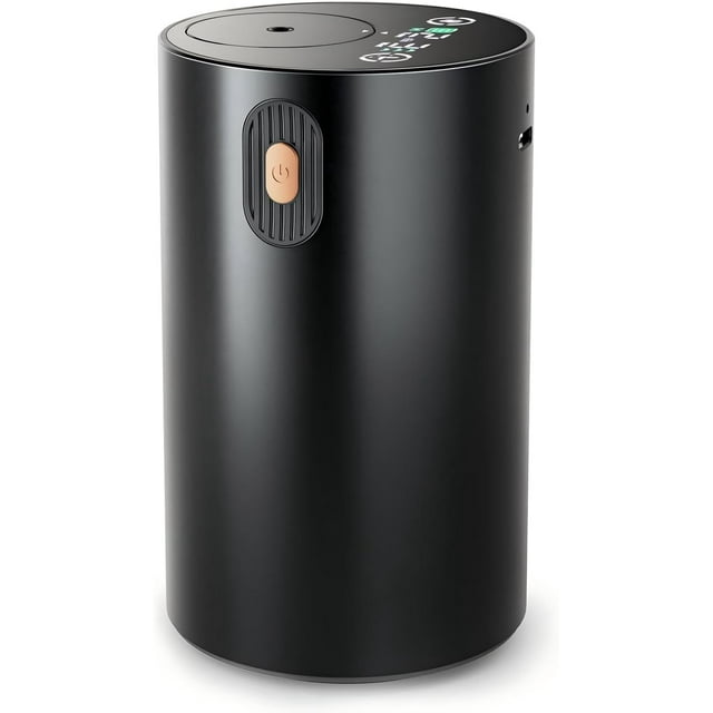 Huachuang Waterless Diffusers for Essential Oils: Portable Car & Home Diffuser Scent Air Machine Aromatherapy Atomizing Diffuser 1/2/4/6H/Time Off 8 Mist Level for Room Office Bedroom(Black