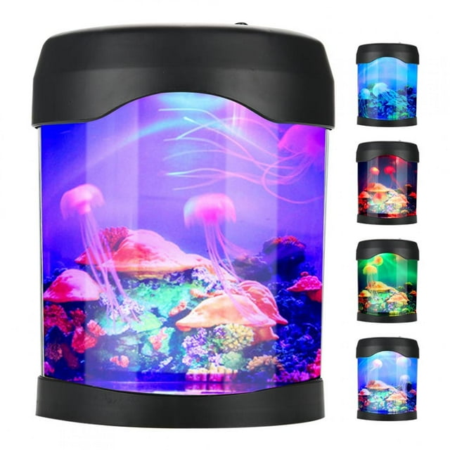 Domqga Lampe d'Aquarium USB de Bureau Mini pour Aquarium, Éclairage LED d'Ambiance Changeant de Couleur, Veilleuse, Aquarium LED, Réservoir de Bureau