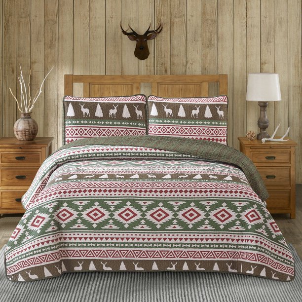 Deer 3piece Quilt Set Full/Queen