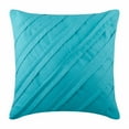 thumbnail image 6 of Turquoise Blue Pillow Covers, Textured Pintucks Solid Color Throw Pillows Cover, Pillow Covers 18x18 inch (45x45 cm), Square Faux Suede Pillowcase, Striped - Contemporary Turquoise, 6 of 10