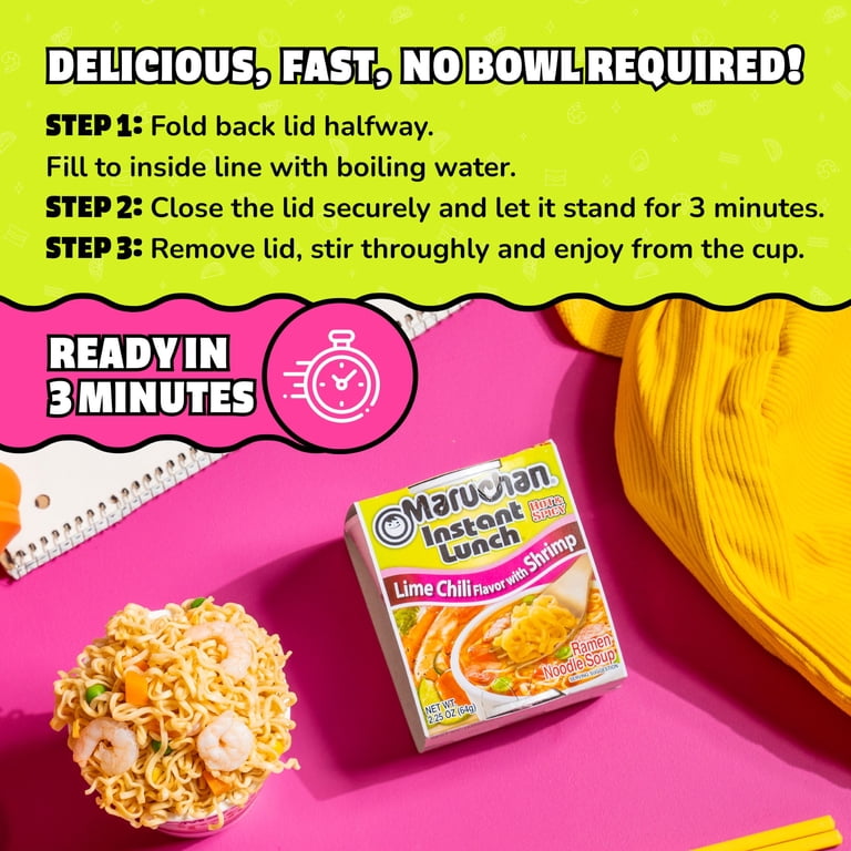 8 pack) Maruchan Instant Lunch Ramen Noodles, Lime Chili Flavor