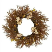 32 in. Brown Fall Grass Autumn Harvest Artificial Wreath - Unlit