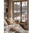 thumbnail image 1 of Qisvanset Framed Canvas Wall Art 12x16 Inch Romantic Swan Lake Winter Farmhouse Home Decor, 1 of 5