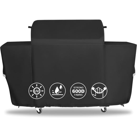 QuliMetal Grill Cover for Traeger Woodridge Pro & Elite - 600D Heavy Duty Waterproof TFB97JLH TFC97XLH BBQ Grills BAC776 Full-Length All Weather Accessory
