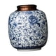 thumbnail image 3 of Tarro de té de porcelana oriental con tapa, contenedor de té de mesa, hogar creativo Azul y blanco, 3 of 9