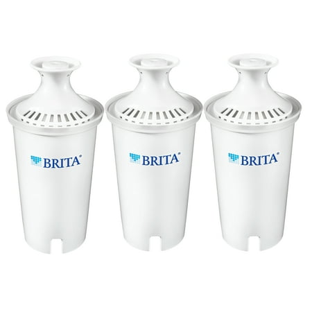 Just Water Ceramic Filter Brita Standard Water Filter, Standard Replacement Filters for Pitchers and Dispensers, BPA Free - 3 Count ()
