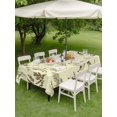 thumbnail image 4 of Outdoor Tablecloth with Umbrella Hole for Patio/Picnic/Party/Camping, Vintage Elk Fox Waterproof Table Cloth Rectangle Table Cover Washable, Rustic Yellow Simple Drawn Grass (60"x 84"), 4 of 8