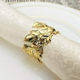 thumbnail image 2 of PEACNNG Set of 6 Gold Napkin Rings for Dinner Parties Weddings Receptions Family Gatherings Or Everyday Use Set Your Table with Style (Gold Leaf), 2 of 5