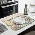 thumbnail image 6 of Dish Drying Mat Drainer Pads - Extra Large Microfiber Drying Mats for Dishes Spring Summer Flower Kitchen Counter Super Absorbent Pads for Draining Racks (Beige,18"x24" ), 6 of 6