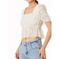 thumbnail image 2 of Lovito Elegant Plain Ruffle Hem Puff SleeveLightweight And Breathable Blouses, 2 of 5