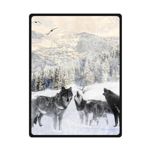 Rylablue Wolf Fleece Blanket Throw Blanket 58x80 Inches