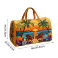 thumbnail image 3 of Quilted Embroidered Travel Duffel Bag 16x8x8 Inch, Compact Overnight Bag with Padded Handles, Gym Yoga Tote, Vacation Carry-On Bag, 3 of 7