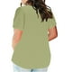 thumbnail image 3 of Top de Manga Corta de Verano para las Mujeres de Tamaño Grande Falso Bolsillo V-Cuello Camiseta, Mezcla de Poliéster Algodón Spandex Top Casual, Lavado a Mano Más Tamaño, 3 of 5