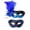 A001- Blue, variant on Masquerade Masks Cobalt Blue Couples Set for Halloween Prom and Formal Event Parties
