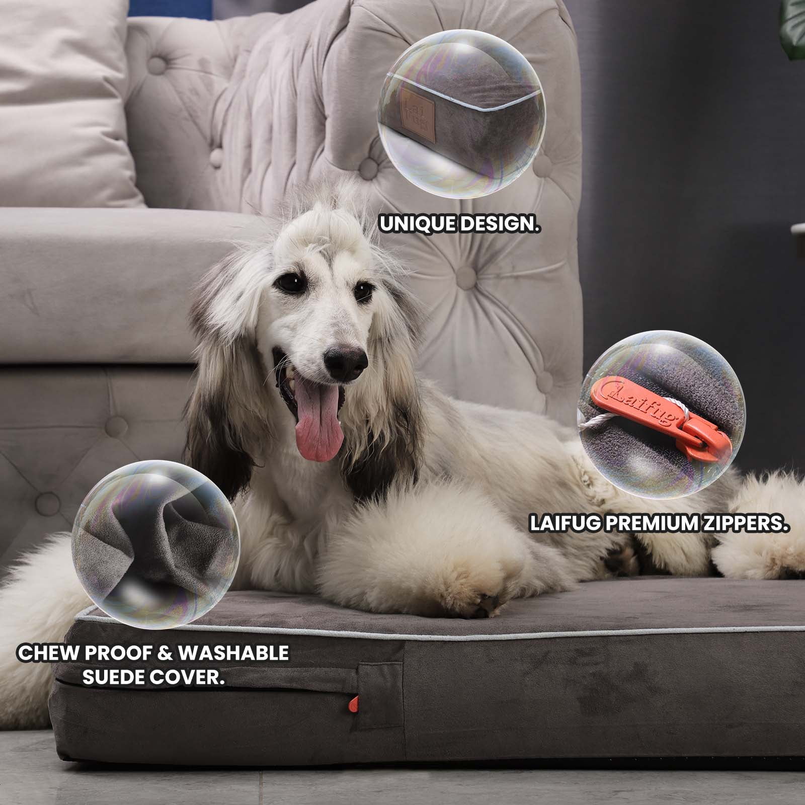 laifug high density(45d) memory foam (34"x22"x4") orthopedic waterproof pet/dog bed with washable cover.