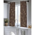 thumbnail image 5 of Brown Floral Sheer Curtains 39 Inch Length 2 Panels Set for Living Room/Bedroom, Vintage Spring Botanical Flowers Kitchen Curtains Grommet Semi-Sheer Curtains Drapes Window Treatments 27.5"x39"x2, 5 of 7