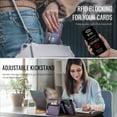 thumbnail image 4 of Allytechgroup for Samsung Galaxy S25 Ultra Case, RIFD Blocking PU Leather Magnetic Wallet Back Cover With Card Slots Cash Pocket Anti-Scratch Shock-Absorbent Protective Case for Women Men, Purple, 4 of 12