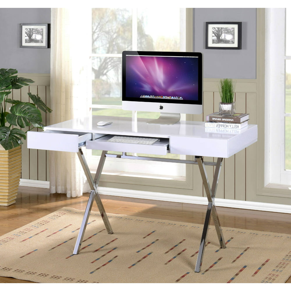 Sarai Home & Office Workstation Computer Desk, White Wood