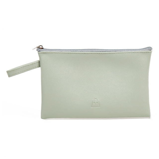 Ounissouiy Bolsa de servilletas sanitarias PU Almacenamiento de dinero Pequeña bolsa de color sólido Cosmético Brillo de labios Almacenamiento y organización del hogar Verde