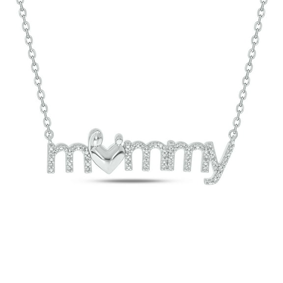Cali Trove 1/10 Ct Natural Diamond Mommy Necklace | 14 Kt Yellow Gold Vermeil Necklace | Necklace for Mother