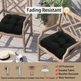 thumbnail image 3 of Patio Cushions with Ties, Tatami Floor Pillow Meditation, Outdoor/Indoor Tufted Seat Cushion Chair Pads Waterproof for Dining Chairs Garden Decoration Balcony Office(19"x19"x5", 2 Pack, Navy Blue), 3 of 8