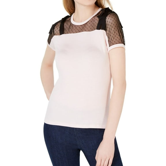 maison Jules Womens Swiss Dot Pullover Blouse, Pink, Medium