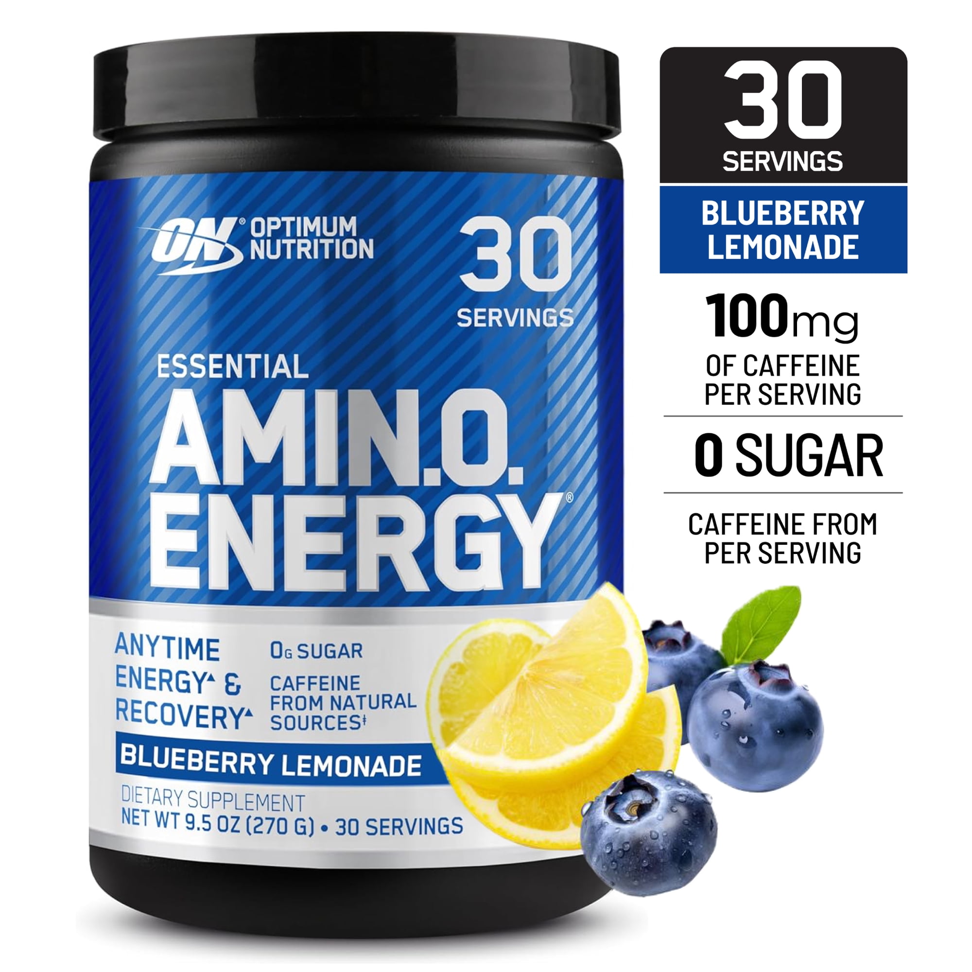 Optimum Nutrition, Essential Amino Energy, Powder, Blueberry Lemonade, 9.5 Oz, 30 Servings