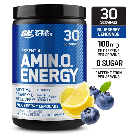 Optimum Nutrition, Essential Amino Energy, Powder, Blueberry Lemonade, 9.5 Oz, 30 Servings