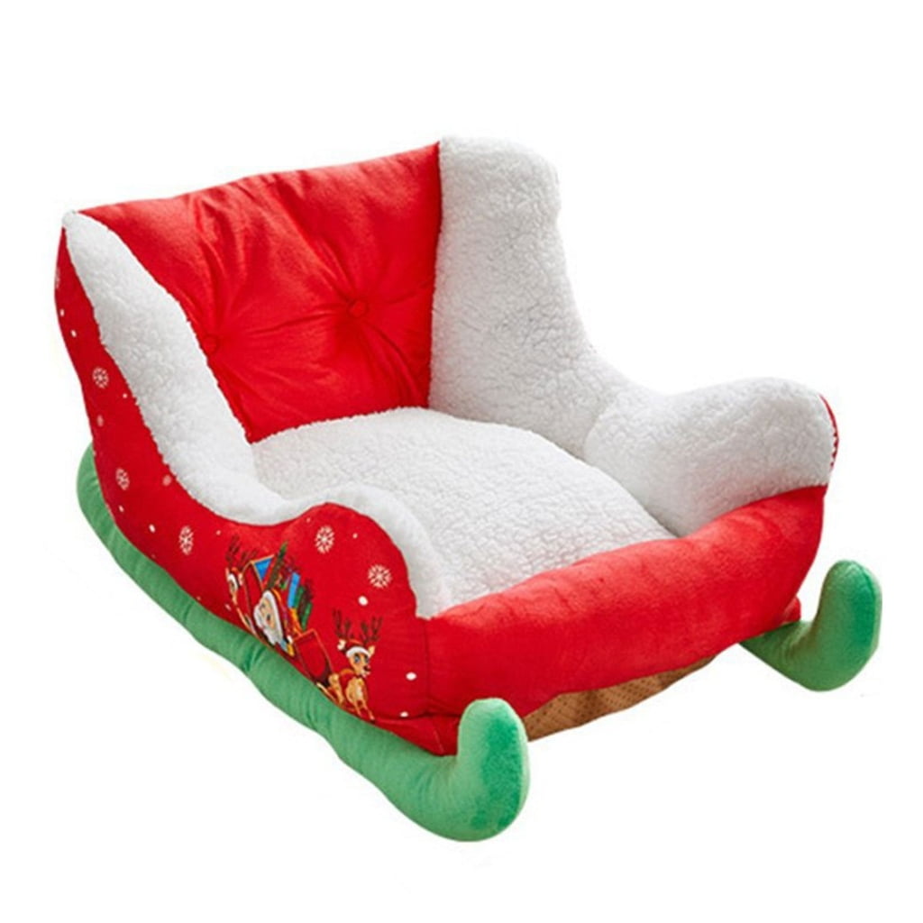BQBQERT Snow Sleighs Pet Bed Soft Thermals Fleece Lined Bed For Cats Winter Use