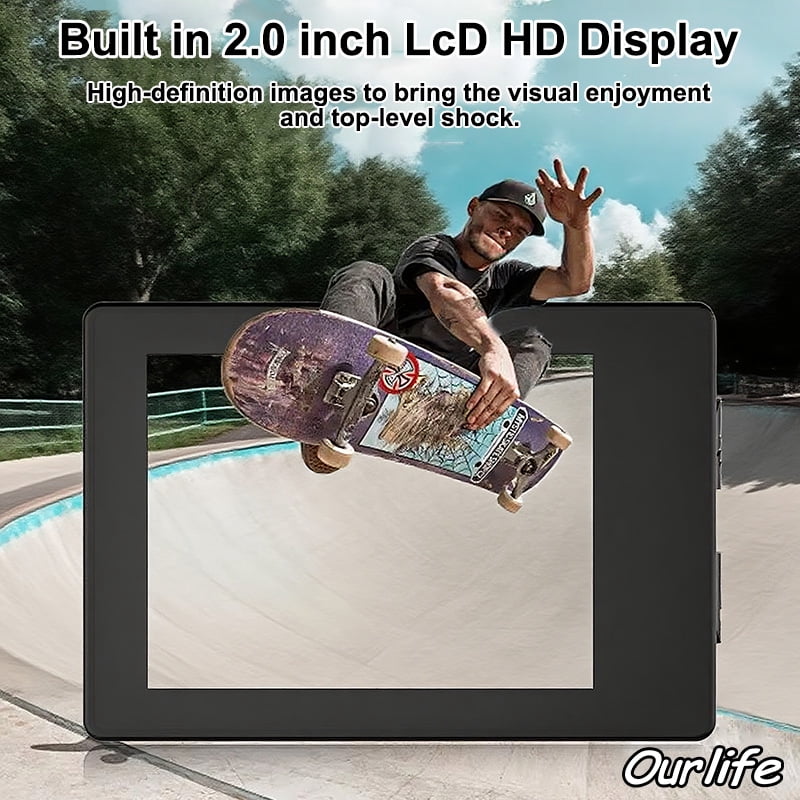 Ourlife Action Camera 1080P HD with Waterproof Case 30M Wearable Pocket Video Camera with 90° Wide Angle 12MP Photos 32GB Support, Mini Sports Camera for Teens Cycling Diving Outdoor Adventure Black