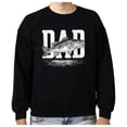 thumbnail image 3 of Dad Fish Sweatshirt Cozy Distressed Fishing Pullover for Father Gift for Fisherman Black Sweatshirt Adult Medium, 3 of 4