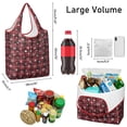 thumbnail image 3 of 5 Pack Foldable Shopping Bag,Red Christmas Plaid and Snowflake Pattern Reusable Grocery Bags with Pockets,Large Reusable Tote Bags with Handles Waterproof & Lightweight, 3 of 6