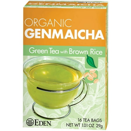 Eden Organic Genmaicha Thé vert avec sacs de riz brun thé, 16 comte, (Pack de 6)